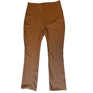 Halara High Waisted Snap Button Track Pants Flare Leg Brown Size L